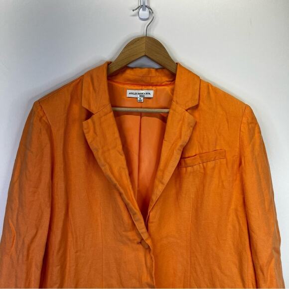 Ashley Park x RTR Linen Blend Blazer jacket orange - M - Picture 4 of 13